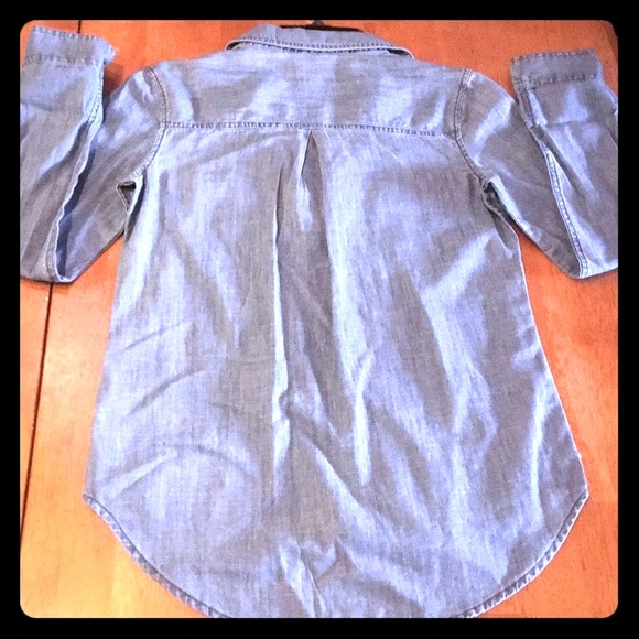 🔴 CLEARANCE 🔖 NWT SO 100% COTTON DENIM JEAN LACE-UP LONG SLEEVE SHIRT TOP XS 2 - Picture 5 of 9